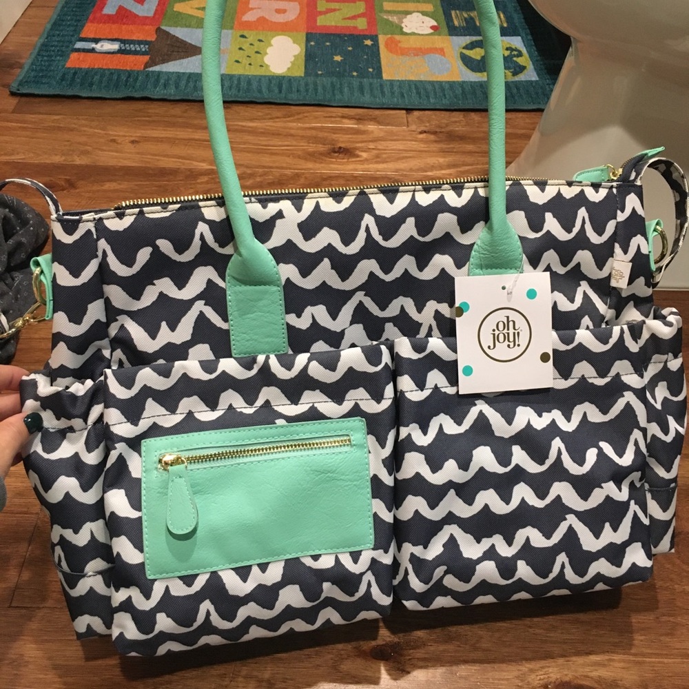 Oh Joy! Tote Scallop Diaper Bag with Changing Pad